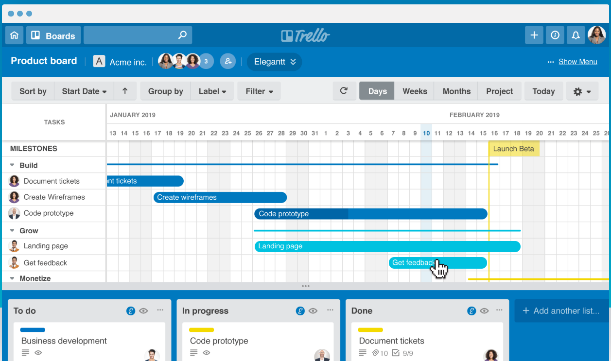 タスク管理ツールtrello トレロ でガントチャートを使う方法